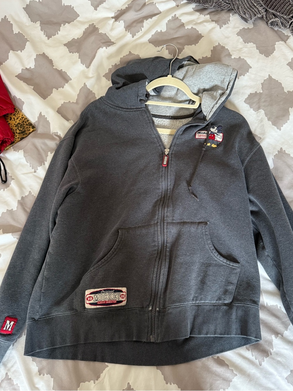 Disney Gray Mickey Mouse Full-Zip Hoodie